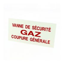 Plaque signalétique "vanne de barrage gaz"