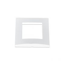 Plaque simple blanche 1 poste bord biseauté pour appareilllage mural ae Alternative Elec AE51001