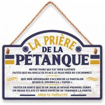 Plaque à suspendre Prière de la pétanque 20 cm