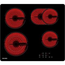 Wehimo - Plaque Table de Cuisson Vitrocéramique 4 Foyers,7200W,59cm,protection contre la surchauffe Sécurité enfants,minuteur,Convient à tous les