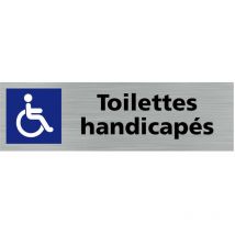 Pictogramme toilettes handicapes (Q0244).- Plaque aluminium brossé -