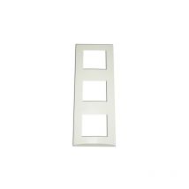 Plaque triple blanche 3 postes verticale entraxe 71mm bord biseauté pour appareillage mural ae Alternative Elec AE51008