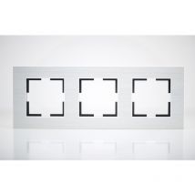 Plaque de finition métal alu 3 postes 84x230x10mm