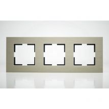 Plaque de finition métal bronze 3 postes 84x230x10mm