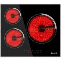Cooksir - Plaque Vitrocéramique table de cuisson vitroceramique 3 plaques 5700W, 60cm encastrable Table de cuisson électrique, commandes tactiles