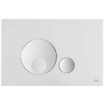 Plaque de commande WC – OLI – Finition métal, ABS, Dimensions : L 230 mm x H 150 mm x P 6,5 mm