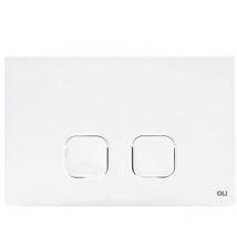 OLI - Plaque de commande 'plain' double débit blanche en abs - Regiplast