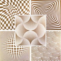 Plaques de plafond | Effet panoramique | xps | 50x50cm Hexim Or: 30 mètre carré, Disco Gold