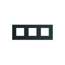 Plaque gallery plastique peint 3 postes horizontale 71mm night Hager WXP0213
