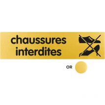 Novap - Plaque de porte Chaussures interdites - Classique or 170x45mm - 4490250
