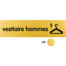 Novap - Plaque de porte Vestiaire hommes - Classique or 170x45mm - 4491271