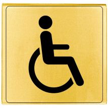 Novap - Plaque de porte wc handicapés - Classique or 90x90mm - 4500270