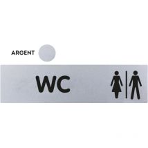 Novap - Plaque de porte wc - Classique argent 170x45mm - 4321301