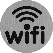 Novap - Plaque de porte zone Wifi - Aluminium brosse Ø75mm - 4383323