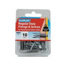 Plasplugs - Regular-Duty Fixings & Screws Pack of 10 PLAHWRS010