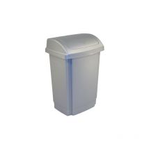 Plast Team - 13423736 poubelle avec couvercle basculant 10 litres argenté 13420803