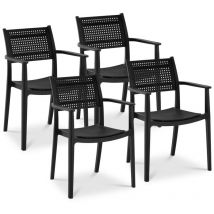 Plastic Chair Set of 4 Dining Chair Kitchen Chair 150 kg Black Designer Chair