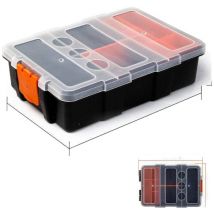 Plastic Storage Box with Removable Dividers for Screws, Bolts, Hardware, Tools, Electrician, Workshop, Small Components (S)