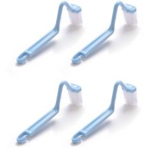 Plastic V-Type Curved Toilet Brush for Toilet Corner Toilet Edge Cleaning Brush - Blue HIASDFLS