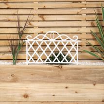 Redwood Leisure - 27cm White Plastic Garden Patio Lawn Border Fence Edging