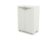 Plastiken - spacesaver 70 Armoire basse 2 portes avec étageres - l 70 x p 45 x h 100 cm - Gamme Space saver - Intérieur et Exté...