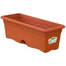Jardinière Avec Plaque Intégrée Couleur Terracotta 80x20cm