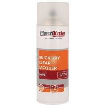 Plastikote - Trade Quick Dry Clear Lacquer Spray Satin 400ml PKT71004
