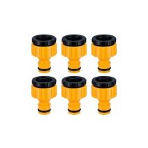 Plastique 3/4 '' and 1/2 '' BSP 2in1 Nez de Robinet d'arrosage à Visser débit Tap Connector Threaded Faucet Adapter 6Pack