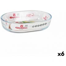 Quttin - Plat à four verre ovale 600 ml 17,6 x 12,7 x 4 cm (6 pièces)