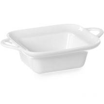 Plat à four rectangulaire avec anses 100x140x45mm porcelaine blanche Hendi 784105