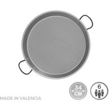 Poêle à paella en acier puli ø34cm (6 personnes). vaello
