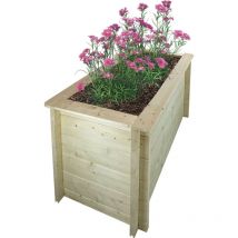 Timbela - Plate-bande surélevée en bois - 118x58xH57 cm – Jardinières en bois pour fleurs, herbes aromatiques, légumes- bois massif pin/épicéa 28 mm