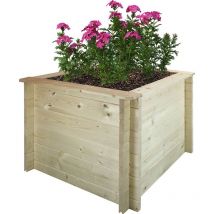 Timbela - Plate-bande surélevée en bois - 78x78xH57 cm – Jardinières en bois pour fleurs, herbes aromatiques, légumes- bois massif pin/épicéa 28 mm
