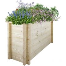 Timbela - Plate-bande surélevée en bois - 118x38xH57 cm – Jardinières en bois pour fleurs, herbes aromatiques, légumes- bois massif pin/épicéa 28 mm