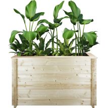 Timbela - Plate-bande surélevée en bois - 118x38xH69 cm – Jardinières en bois pour fleurs, herbes aromatiques, légumes- bois massif pin/épicéa 28 mm