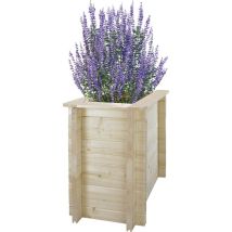 Plate-bande surélevée en bois - 58x38xH57 cm – Jardinières en bois pour fleurs, herbes aromatiques, légumes- bois massif pin/épicéa 28 mm - Timbela