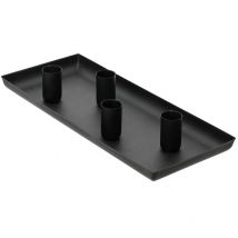 Bougeoir rectangulaire en fer noir. Basics