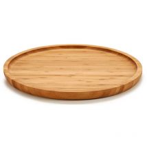 Bigbuy - Planche de service pour snacks, ronde, en bambou