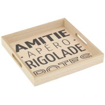 Mobilibrico - Plateau carré en bois naturel apero Plateau