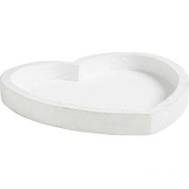 Aubry Gaspard - Plateau coeur en bois laqué blanc