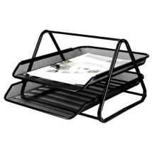 Liderpapel - Plateau De Table Métallique Q-Connect Grid Gxa100 Noir 2 Plateau 30x35x18,5cm