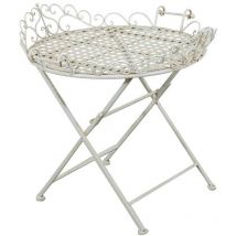 Biscottini - Table basse pliante en fer forgé, Table ronde de jardin, Bar et Restaurant, Table à thé décorative d'extérieur décoratif