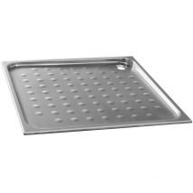 Nofer - Plateau de douche 700x30x700 mm, en acier inoxydable brossé