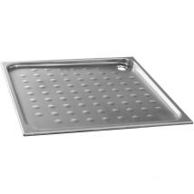 Nofer - Plateau de douche 900x30x900 mm, en acier inoxydable brossé