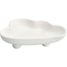 Plateau de fruits en céramique unique pour le comptoir de cuisine, plateau en forme de nuage de 10 pouces (blanc)