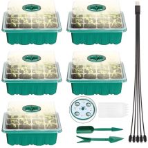 Terre Jardin - Kit de germination - Set de 5 Plateaux pour semis avec lumière led de croissance