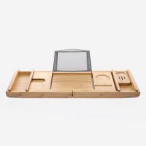 Plateau de rangement pour baignoire en bois extensible Bambu