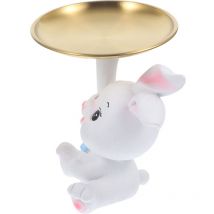 Feiyue - Plateau de rangement pour bijoux en forme de lapin, ornement décoratif, plateau à bijoux, plateau de rangement pour bijoux, plat à bibelots