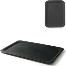 Plateau de serveur rectangulaire antidérapant 20x28cm - noir