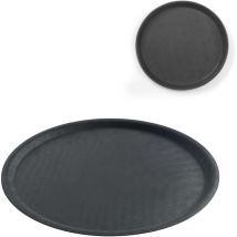 Plateau de serveur antidérapant, rond, diamètre. 46 cm - noir